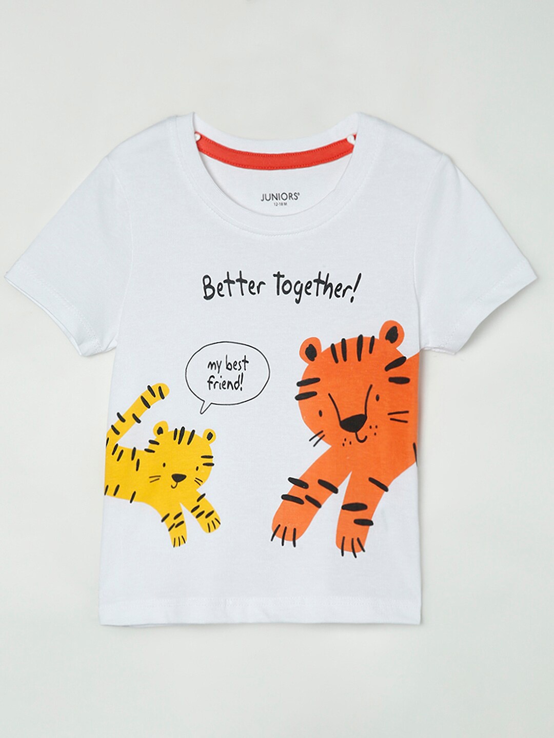 Juniors by Lifestyle Boys White Typography Printed T-shirt