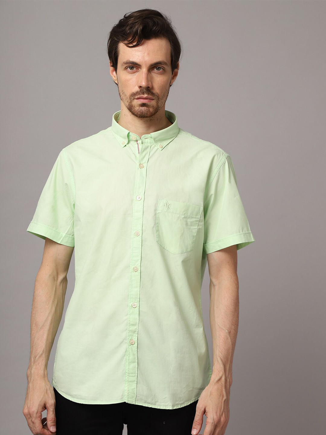 Cantabil Men Green Casual Shirt 
Cantabil Men Green Casual Shirt