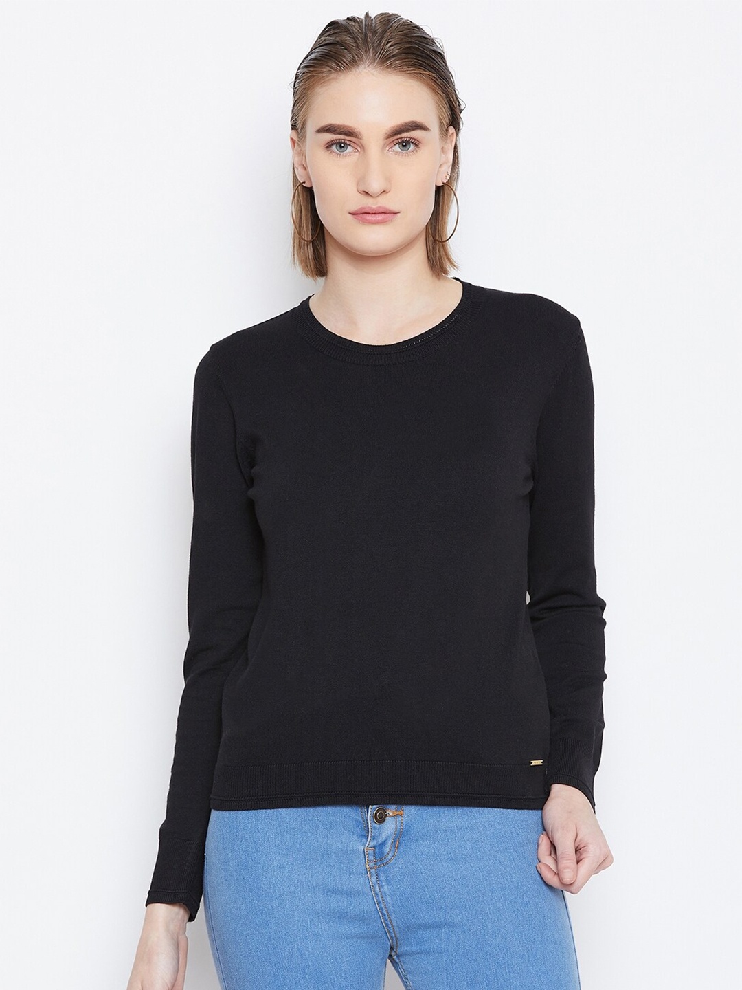 Madame Women Black & raisin black Sweater Vest