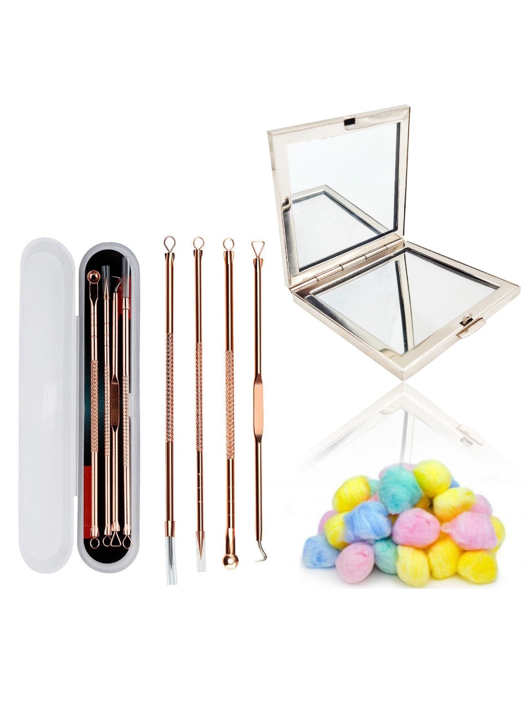 MAJESTIQUE Set of Blackhead & Pimple Remover Kit - Magnifying Mirror - Cotton Pads, Multi
MAJESTIQUE Set of Blackhead & Pimple Remover Kit - Magnifying Mirror - Cotton Pads, Multi