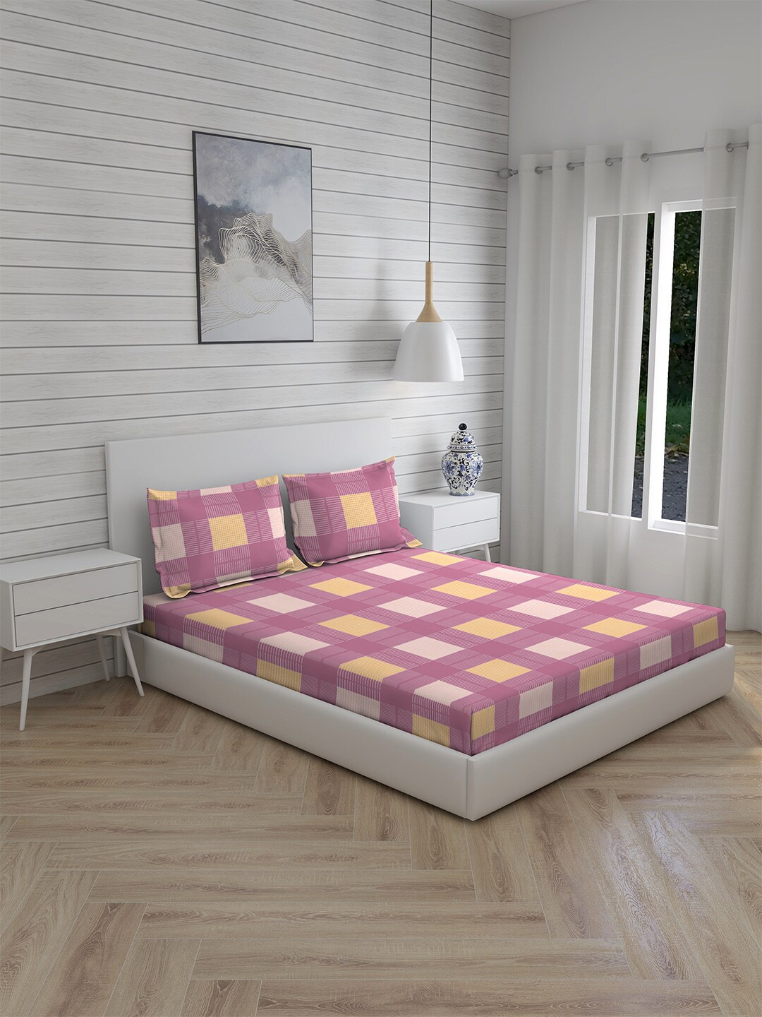 Boutique Living India Pink & Yellow 225 TC Cotton King Bedsheet with 2 Pillow Covers
Boutique Living India Pink & Yellow 225 TC Cotton King Bedsheet with 2 Pillow Covers
