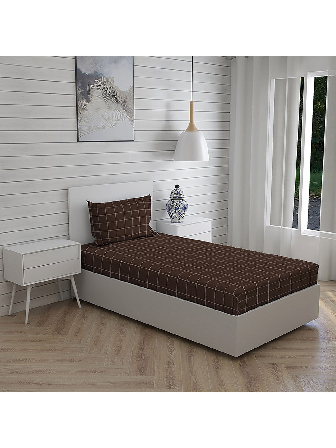 Boutique Living India Brown & White 144 TC Cotton Single Bedsheet with 1 Pillow Covers
Boutique Living India Brown & White 144 TC Cotton Single Bedsheet with 1 Pillow Covers