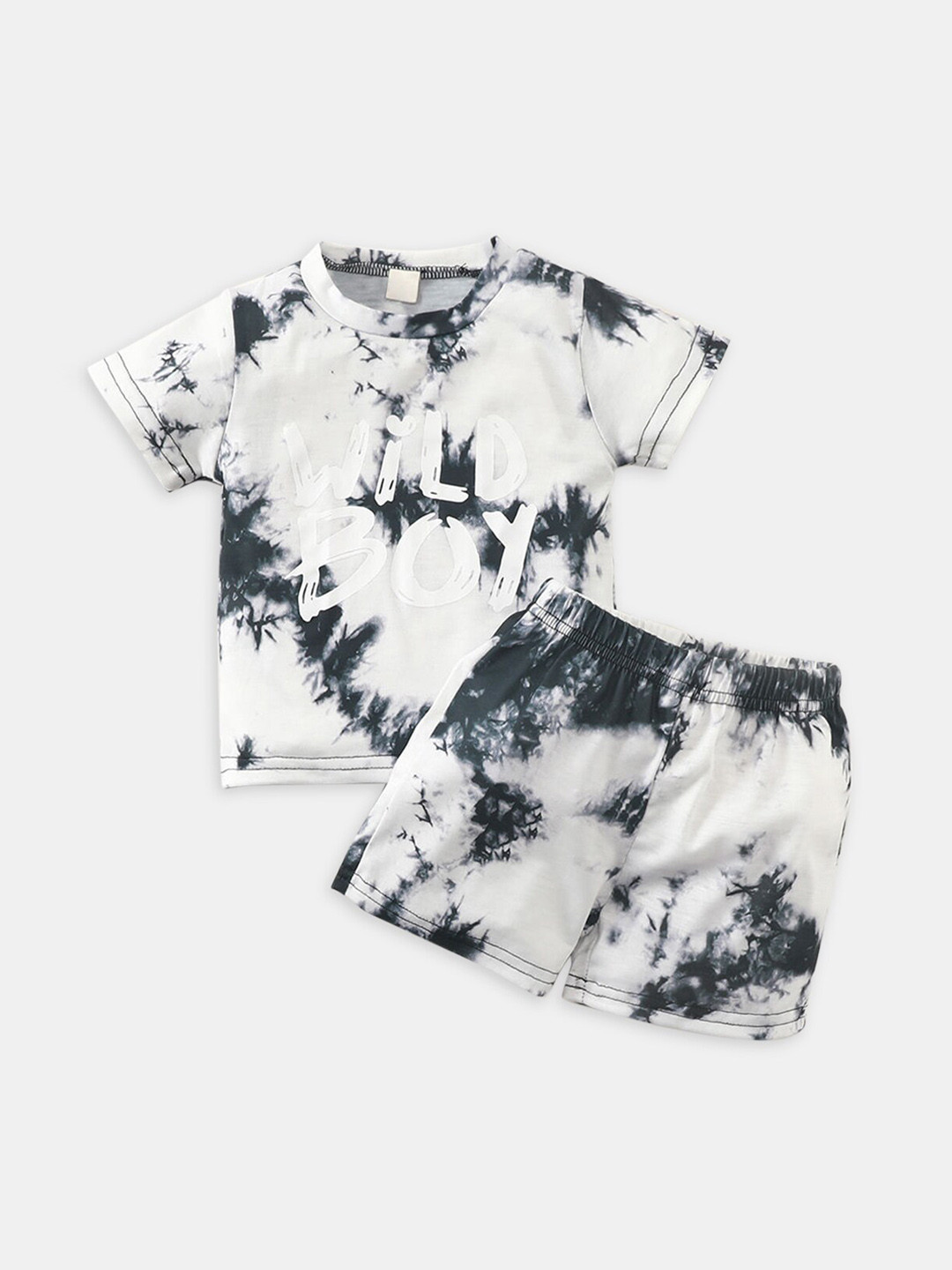 Hopscotch Boys White & Blue Dyed T-shirt with Shorts 
Hopscotch Boys White & Blue Dyed T-shirt with Shorts