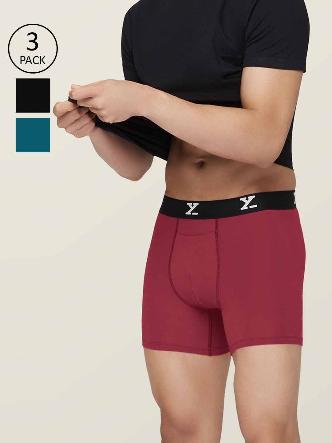 XYXX Men Pack Of 3 Black Snug fit Ultra-soft Ace Modal Cotton Boxer Briefs XYBBRF3PCKN03, Multi
XYXX Men Pack Of 3 Black Snug fit Ultra-soft Ace Modal Cotton Boxer Briefs XYBBRF3PCKN03, Multi