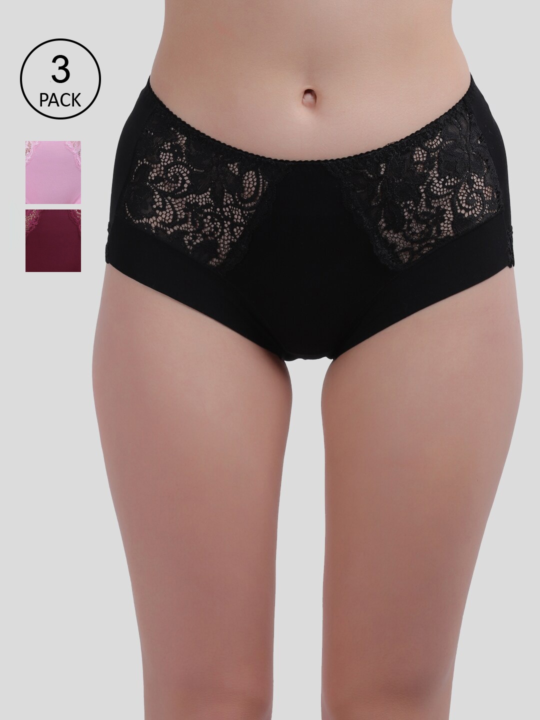 Amour Secret Women Pack Of 3 Maroon & Purple-Coloured Solid High-Rise Hipster Briefs P5412_Blk_Mrn_Prl, Multi
Amour Secret Women Pack Of 3 Maroon & Purple-Coloured Solid High-Rise Hipster Briefs P5412_Blk_Mrn_Prl, Multi