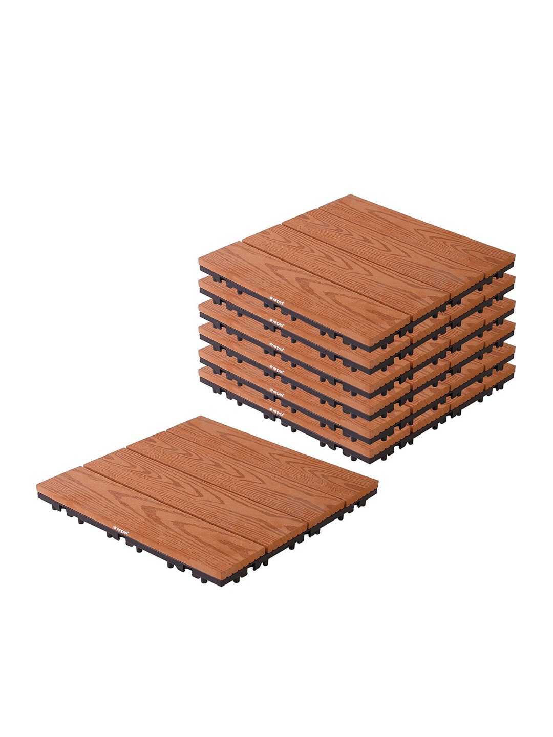 Sharpex 6 pcs WPC Deck Tiles, Brown
