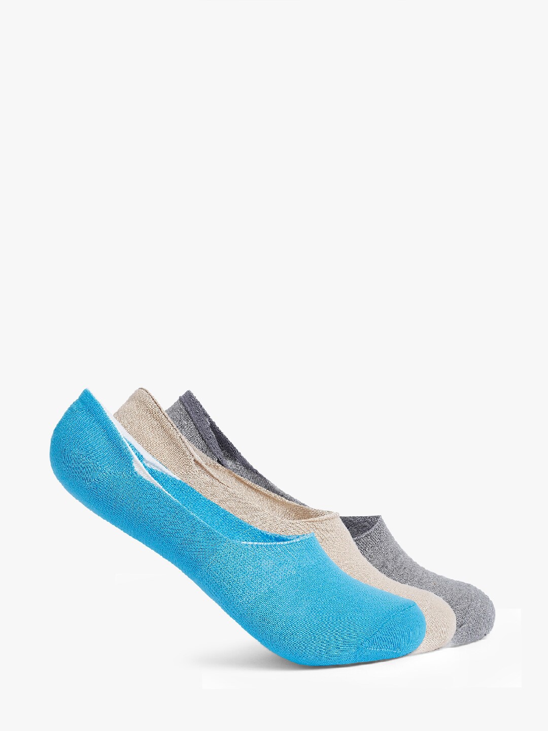 Smarty Pants Women Pack Of 3 Solid Cotton Shoe Liner, Multi