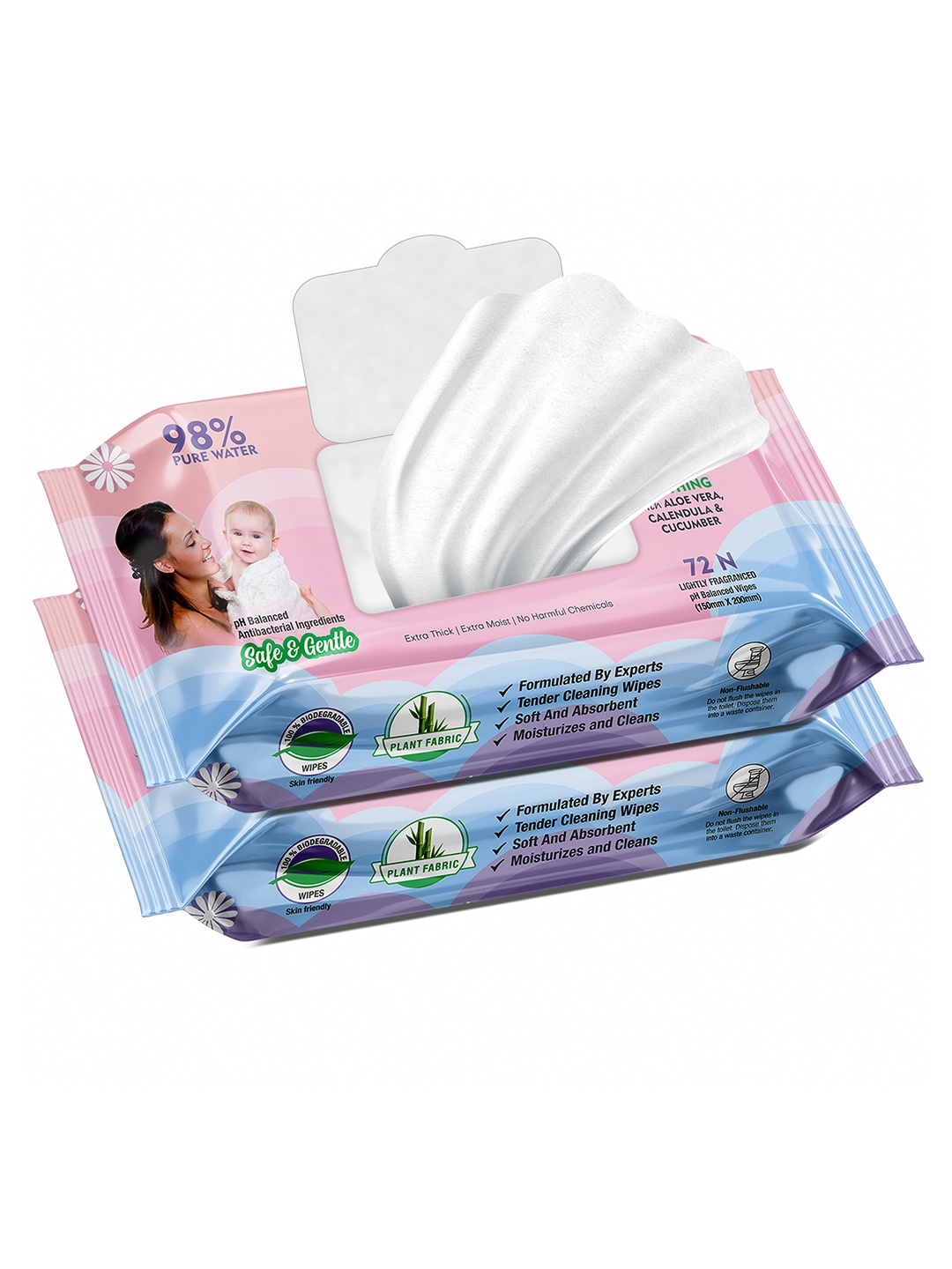 Mom & World Set of 2 Natural Plant Based Baby Wipes with Aloe Vera - 72 Wipes Each, Pink
Mom & World Set of 2 Natural Plant Based Baby Wipes with Aloe Vera - 72 Wipes Each, Pink