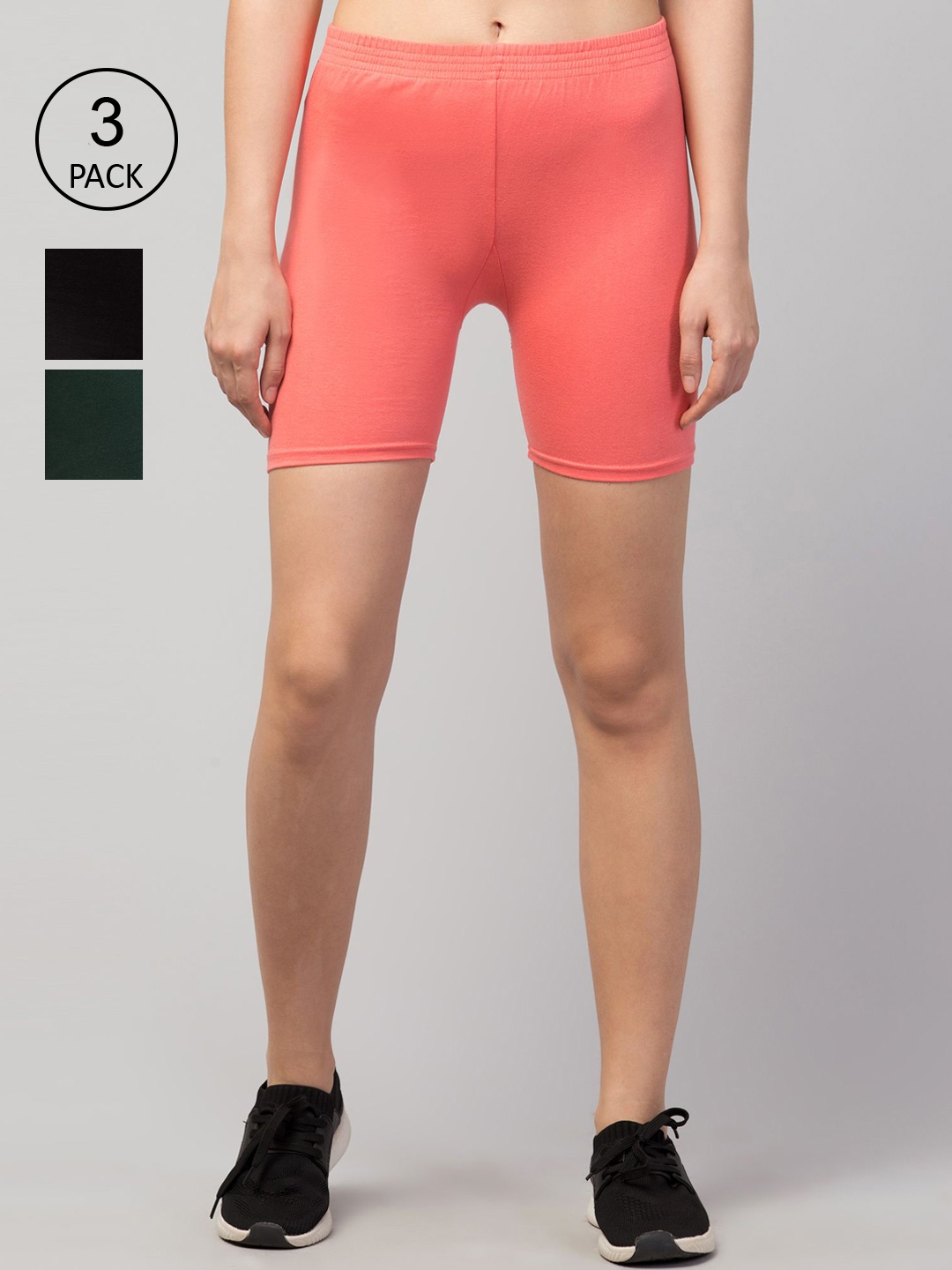 Apraa & Parma Women Pack of 3 Pink & Black Slim Fit Pure Cotton Cycling Sports Shorts
Apraa & Parma Women Pack of 3 Pink & Black Slim Fit Pure Cotton Cycling Sports Shorts