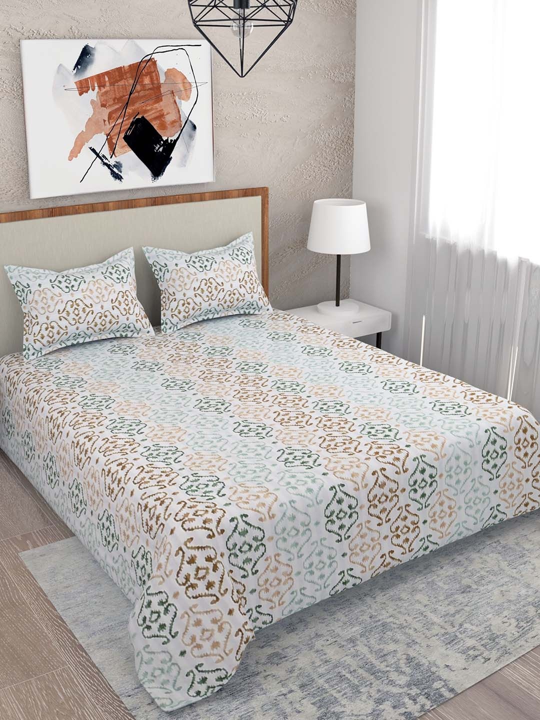 Salona Bichona Beige 100% Cotton 210 TC King Size Bedsheet with 2 Pillow Covers Set.
Salona Bichona Beige 100% Cotton 210 TC King Size Bedsheet with 2 Pillow Covers Set.