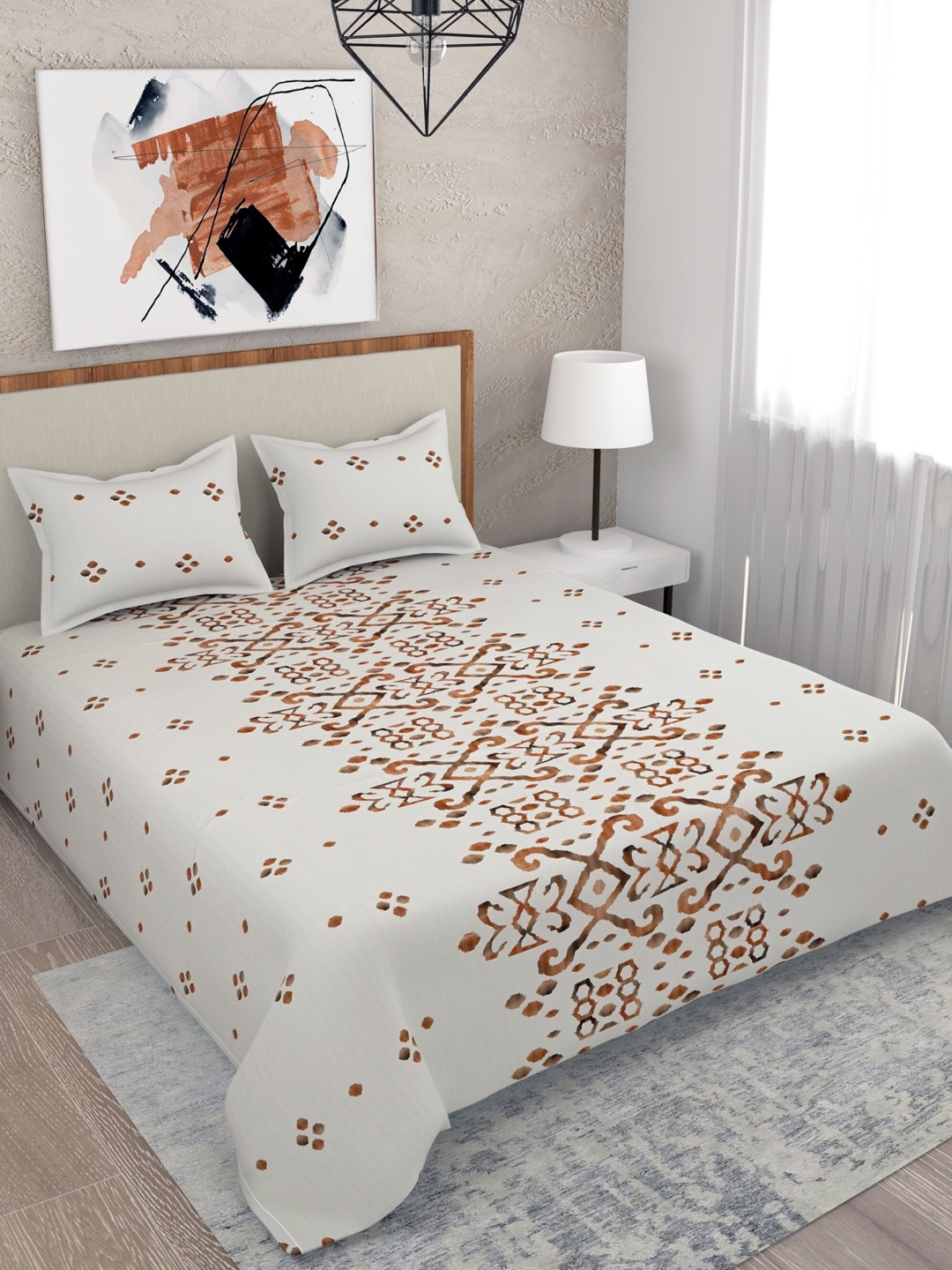 Salona Bichona Cream 100% Cotton 210 TC King Size Bedsheet with 2 Pillow Covers Set., Beige
Salona Bichona Cream 100% Cotton 210 TC King Size Bedsheet with 2 Pillow Covers Set., Beige