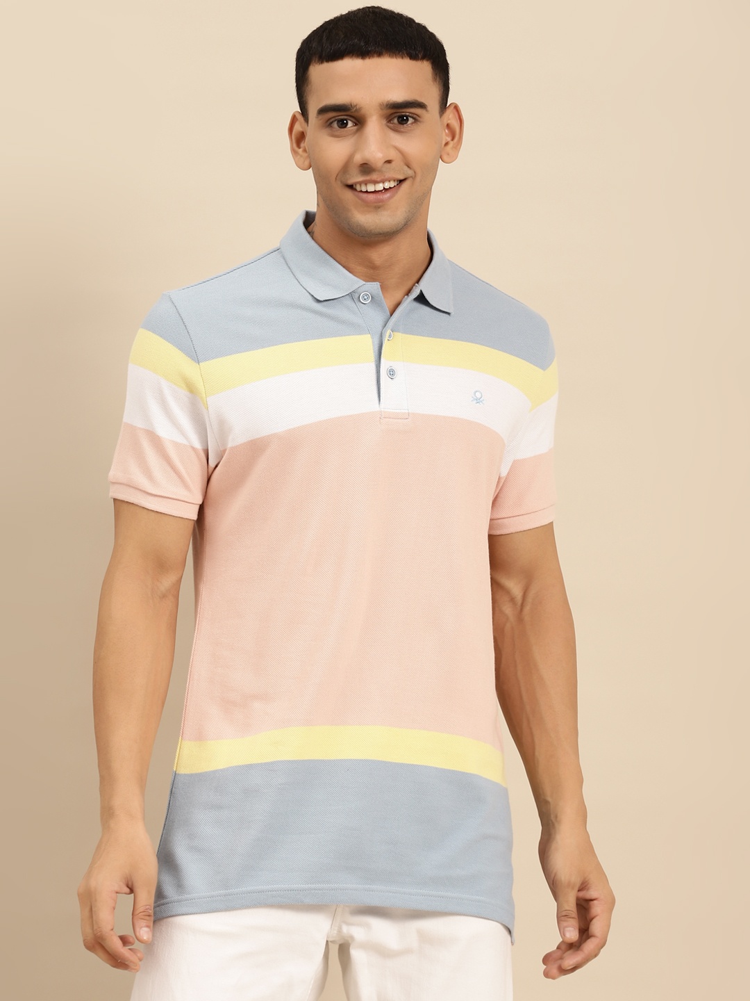 United Colors of Benetton Men Blue & Pink Rafael Nadal Colourblocked Polo Collar Pure Cotton T-shirt
United Colors of Benetton Men Blue & Pink Rafael Nadal Colourblocked Polo Collar Pure Cotton T-shirt