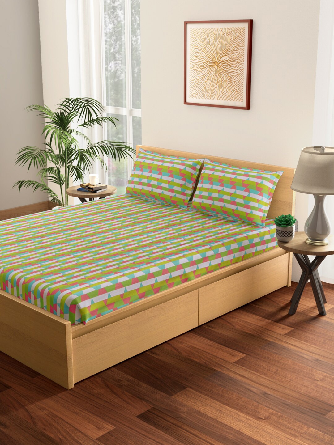 Living scapes by Pantaloons Yellow & Peach Cotton 144 TC Queen Bedsheet 2 Pillow Covers
Living scapes by Pantaloons Yellow & Peach Cotton 144 TC Queen Bedsheet 2 Pillow Covers