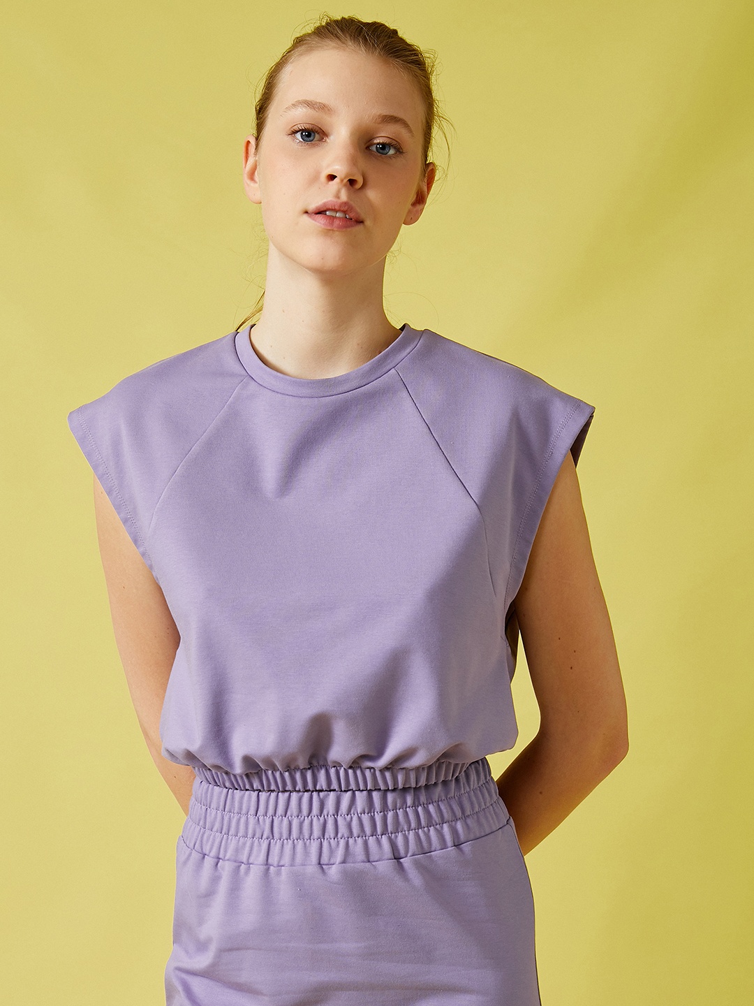 Koton Lavender Extended Sleeves Blouson Top