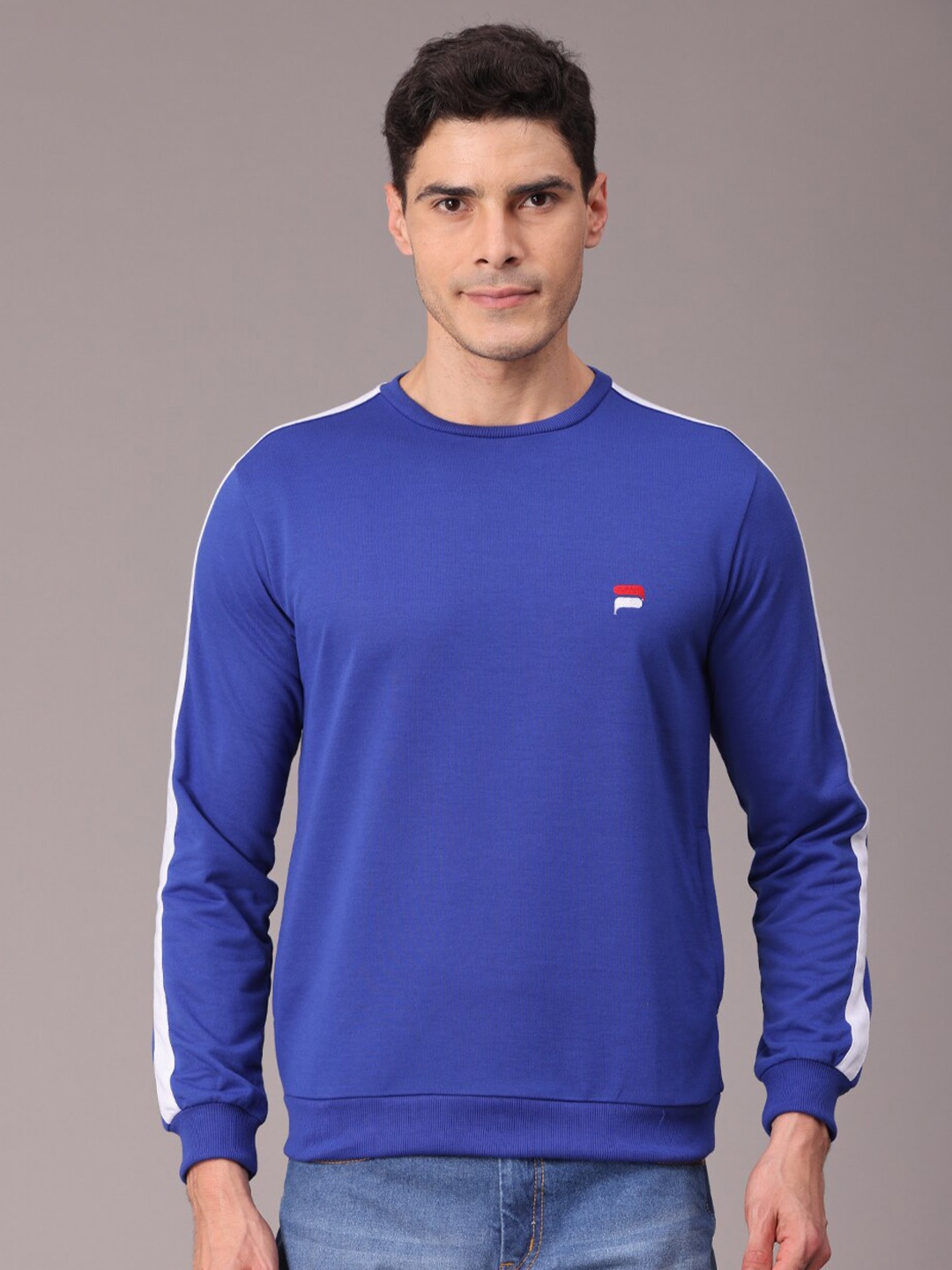 POLONIUM Men Blue Sweatshirt