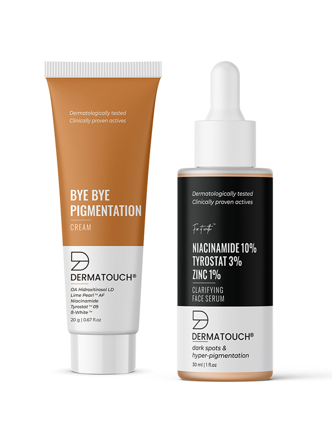 Dermatouch Bye Bye Pigmentation Removal Cream & Fix it With 10% Niacinamide Serum Combo, Brown
Dermatouch Bye Bye Pigmentation Removal Cream & Fix it With 10% Niacinamide Serum Combo, Brown