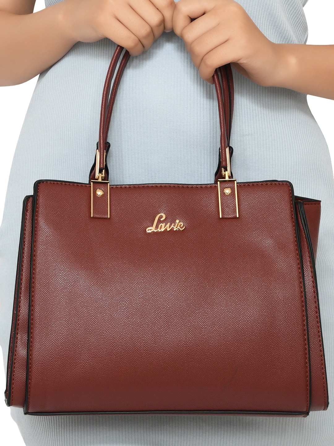 Lavie Women Kiana Rust Red Solid Structured Satchel Handbag with Detachable Sling Strap
Lavie Women Kiana Rust Red Solid Structured Satchel Handbag with Detachable Sling Strap