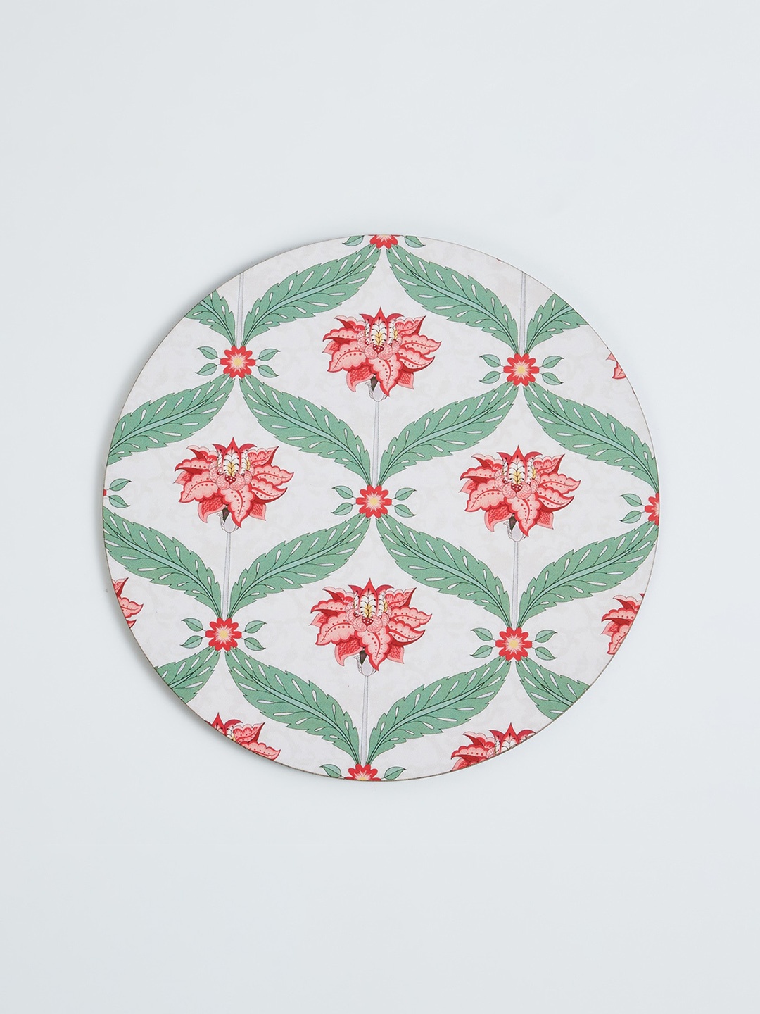 Home Centre Multicolour Corsica Mystic Wooden Trivet Dining Essential, White