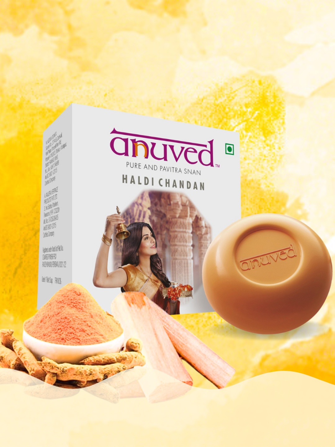 Anuved Set of 6 Herbal & Natural Haldi Chandan Soap For Skin Brightening - 125g Each, White
Anuved Set of 6 Herbal & Natural Haldi Chandan Soap For Skin Brightening - 125g Each, White
