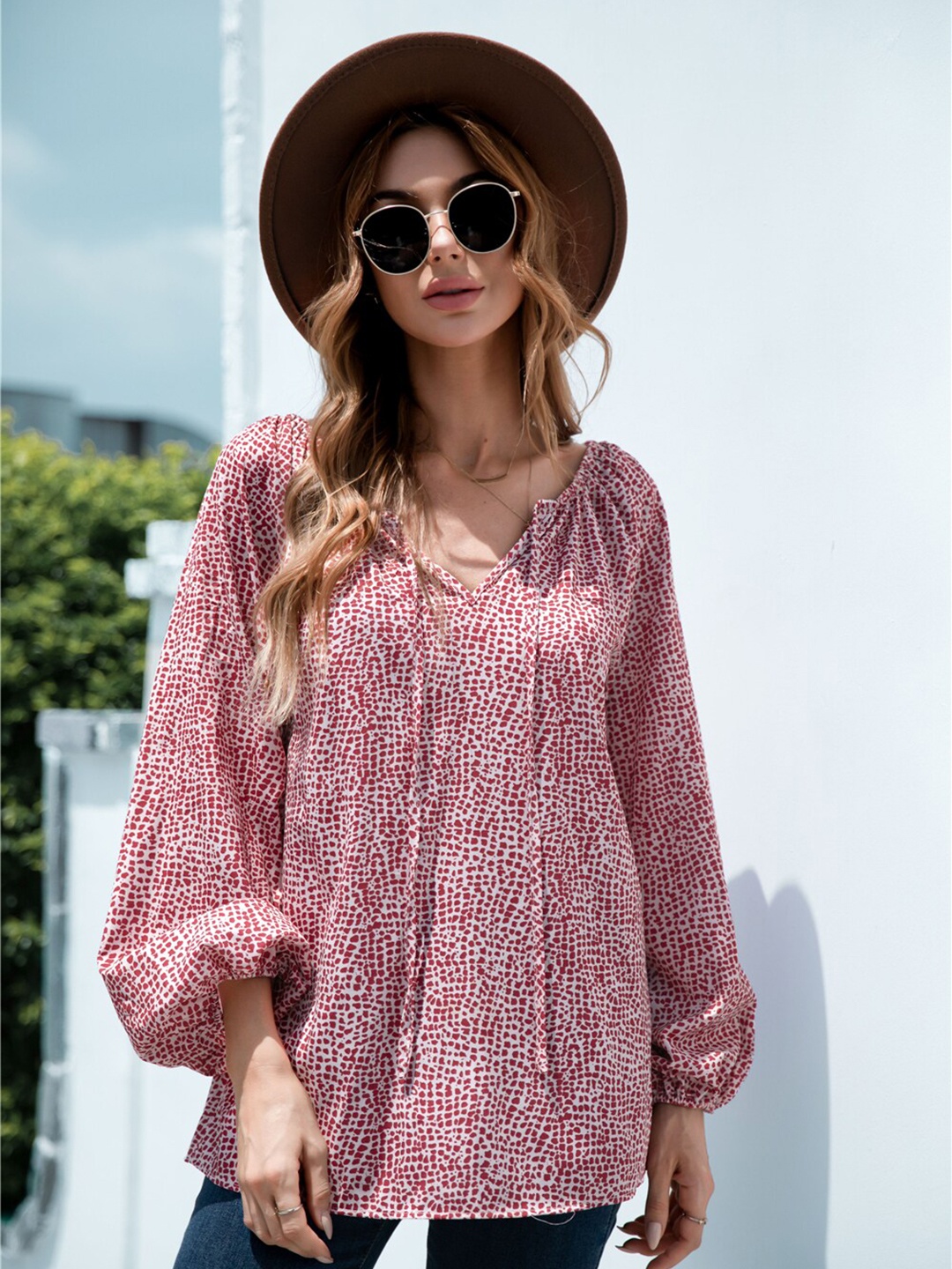 BoStreet Red Print Top