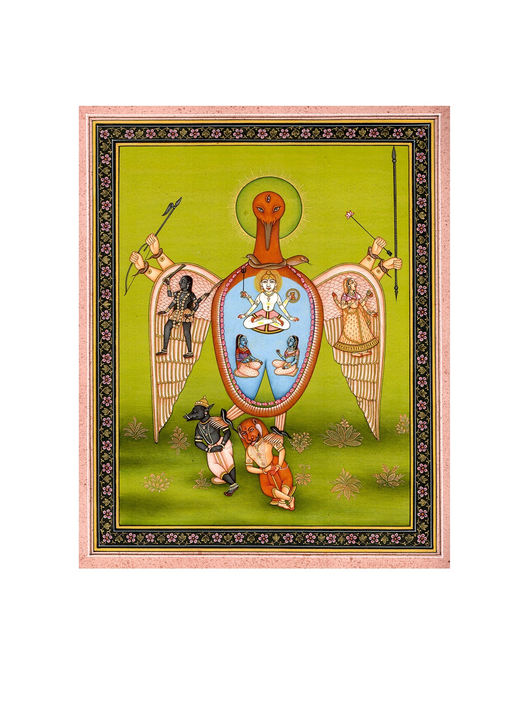 Exotic India Green & Blue Hand Painted Sharabha Incarnation of Virabhadra Manifestation of Shivas Wrath Wall Art
Exotic India Green & Blue Hand Painted Sharabha Incarnation of Virabhadra Manifestation of Shivas Wrath Wall Art