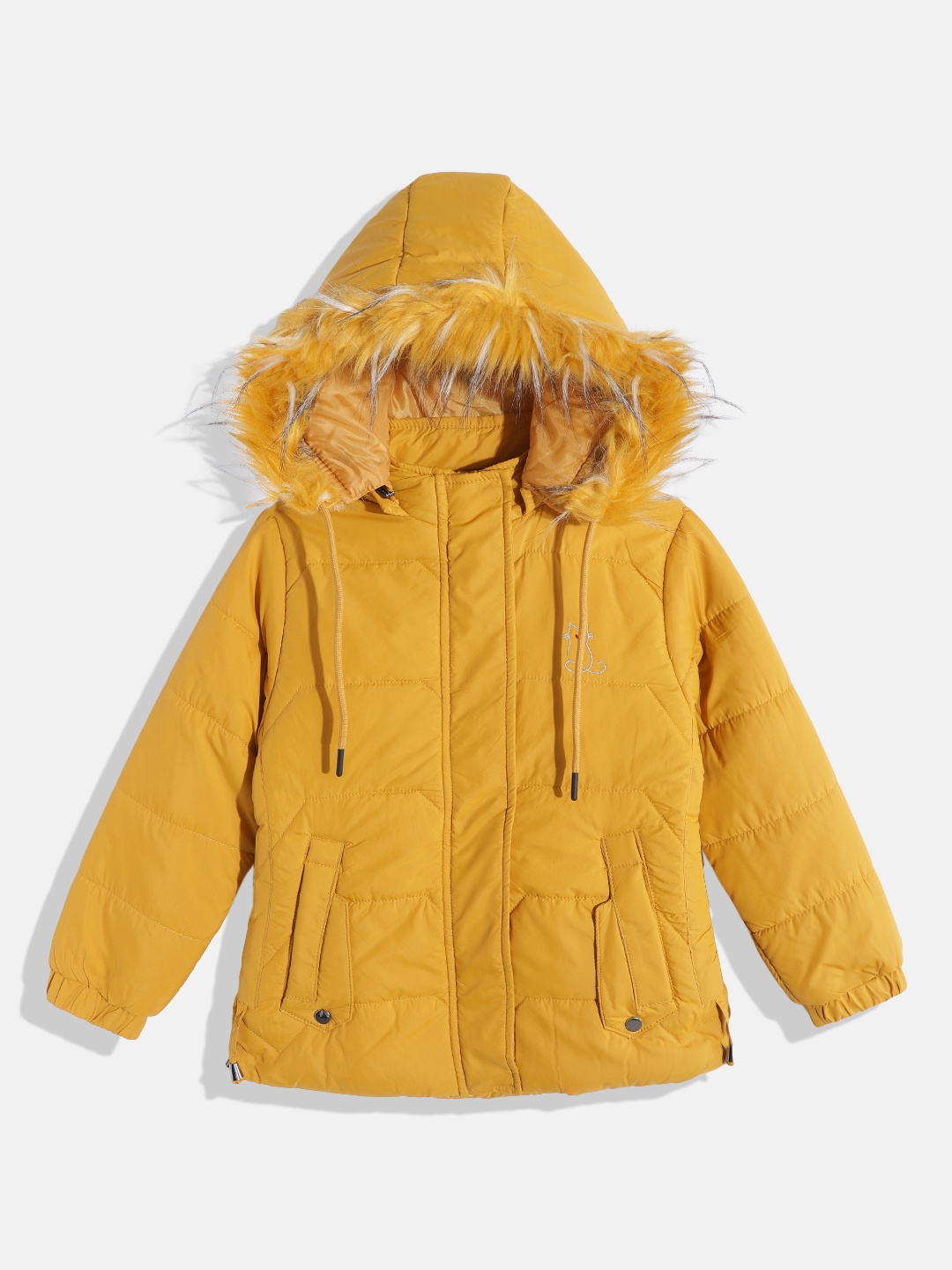 Fort Collins Girls Mustard Yellow Solid Insulator Detachable Faux Fur Hooded Parka Jacket
Fort Collins Girls Mustard Yellow Solid Insulator Detachable Faux Fur Hooded Parka Jacket