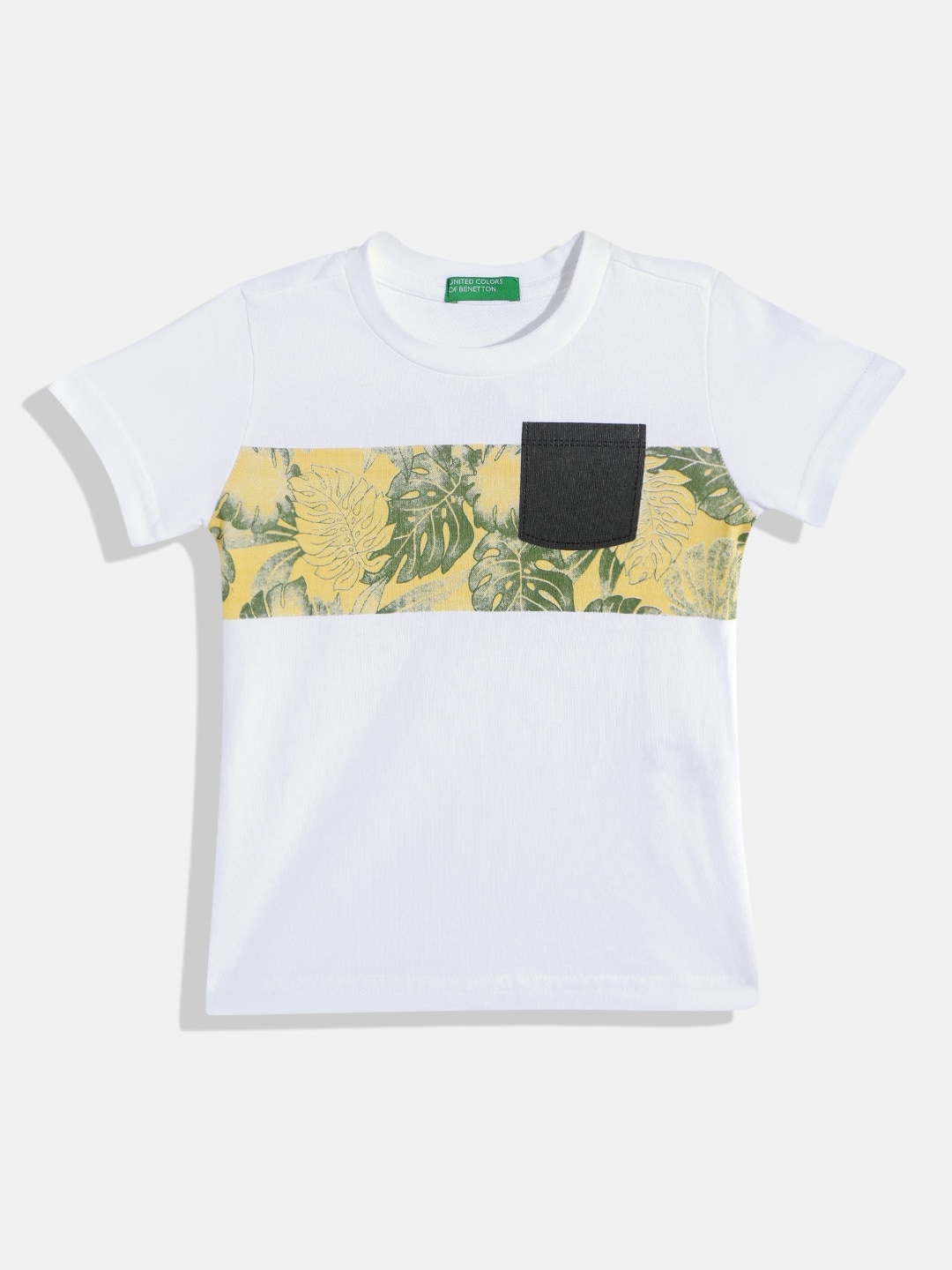 United Colors of Benetton Boys White & Mustard Yellow Tropical Printed Cotton T-shirt
United Colors of Benetton Boys White & Mustard Yellow Tropical Printed Cotton T-shirt