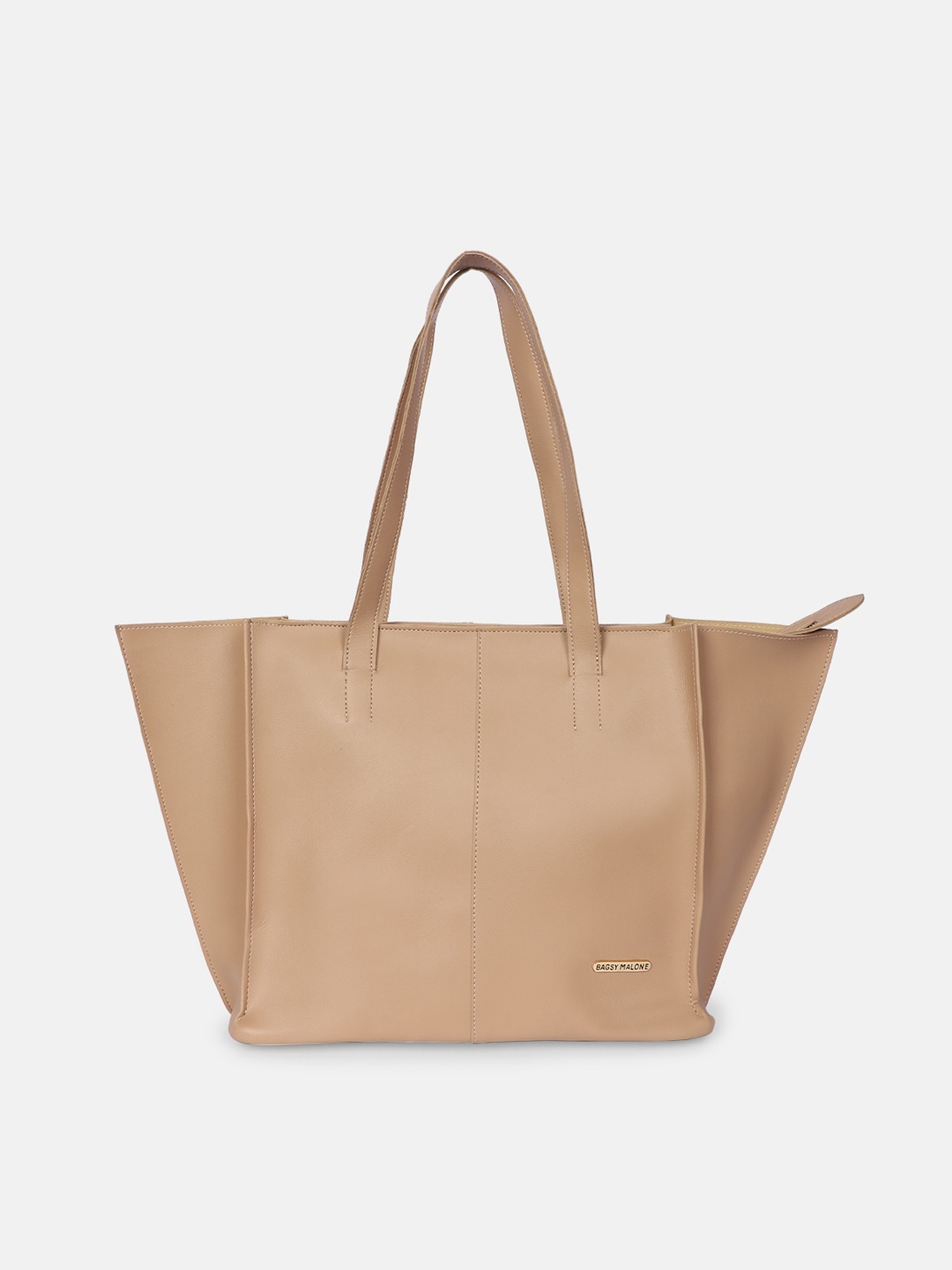 Bagsy Malone Beige PU Oversized Shopper Shoulder Bag