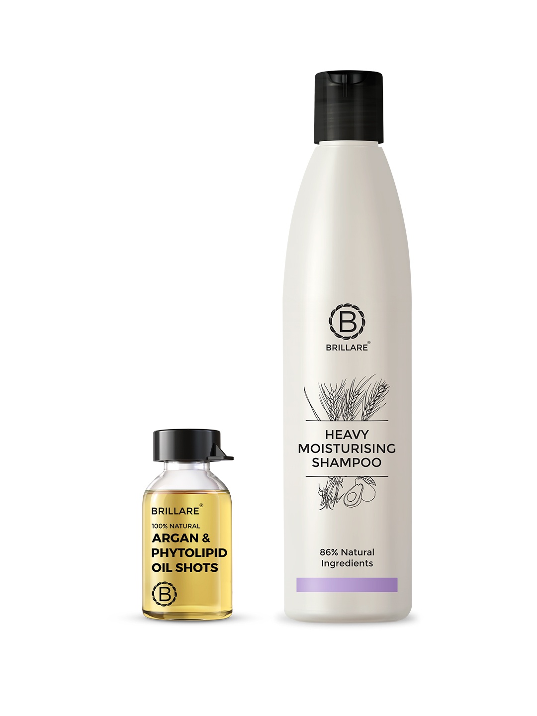 BRILLARE Sustainable Set of Heavy Moisturising Shampoo - 300 ml & Hair Oil Shots - 6 ml each, Off white
BRILLARE Sustainable Set of Heavy Moisturising Shampoo - 300 ml & Hair Oil Shots - 6 ml each, Off white
