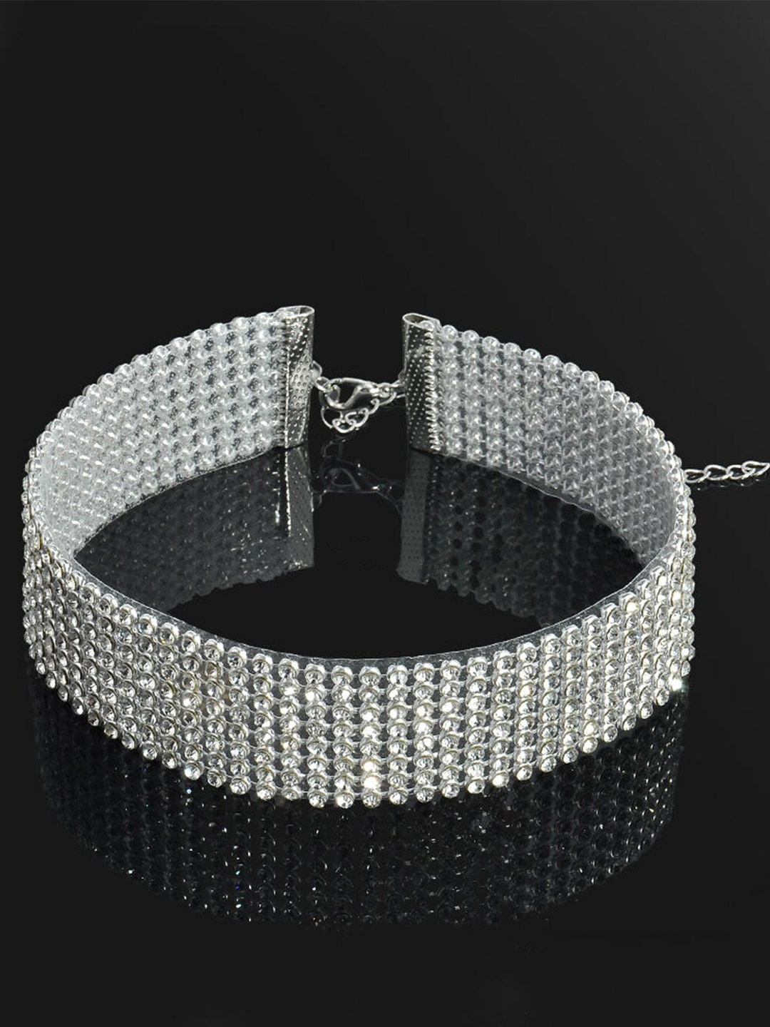 Yellow Chimes Silver-Toned & White Silver-Plated Statement Crystal Studded Choker Necklace
Yellow Chimes Silver-Toned & White Silver-Plated Statement Crystal Studded Choker Necklace