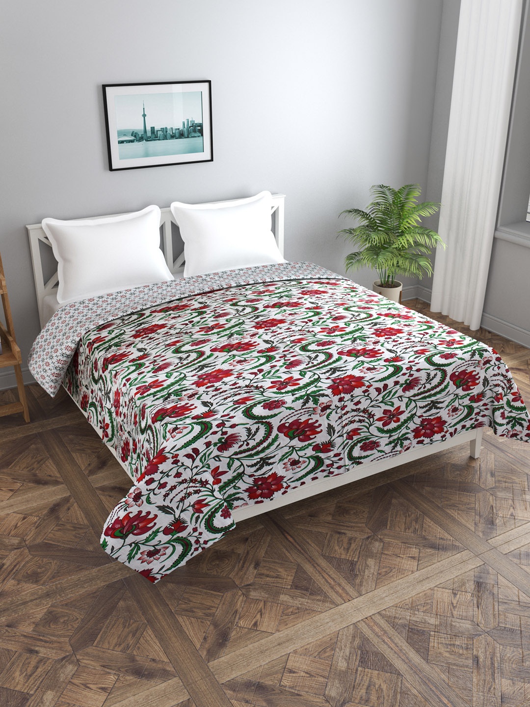 Trance home Linen Firdaus Red 210 GSM Pure Cotton Reversible Double Bed Size Dohar, White
Trance home Linen Firdaus Red 210 GSM Pure Cotton Reversible Double Bed Size Dohar, White