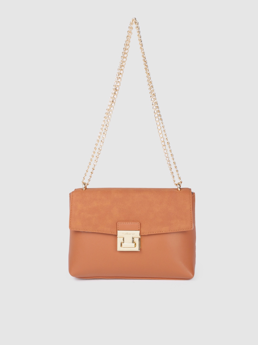 Van Heusen Tan Brown Solid PU Regular Structured Sling Bag