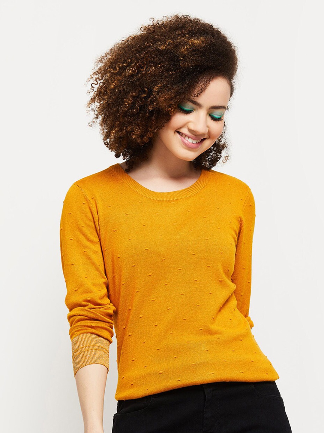 max Women Yellow Pullover