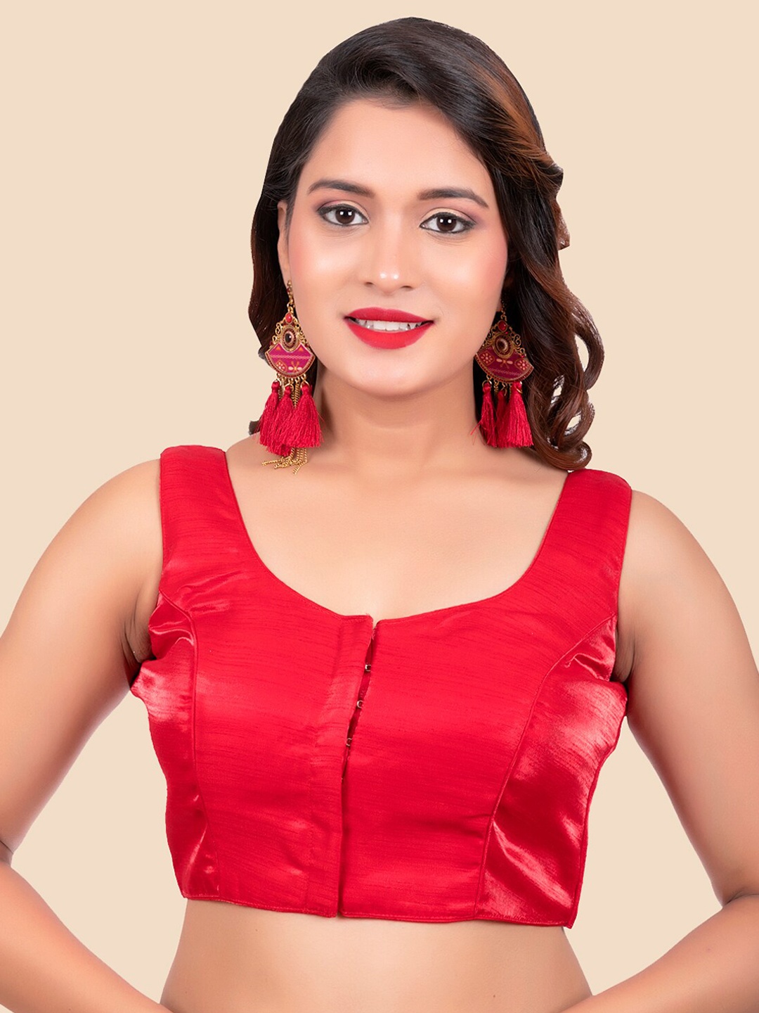 FEMMIBELLA Women Plain Red Sleeveless Padded Princess Cut Readymade Saree Blouse
FEMMIBELLA Women Plain Red Sleeveless Padded Princess Cut Readymade Saree Blouse