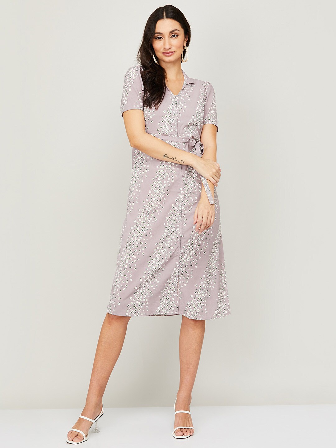 Fame Forever by Lifestyle Blue Printed Polyester Dresses