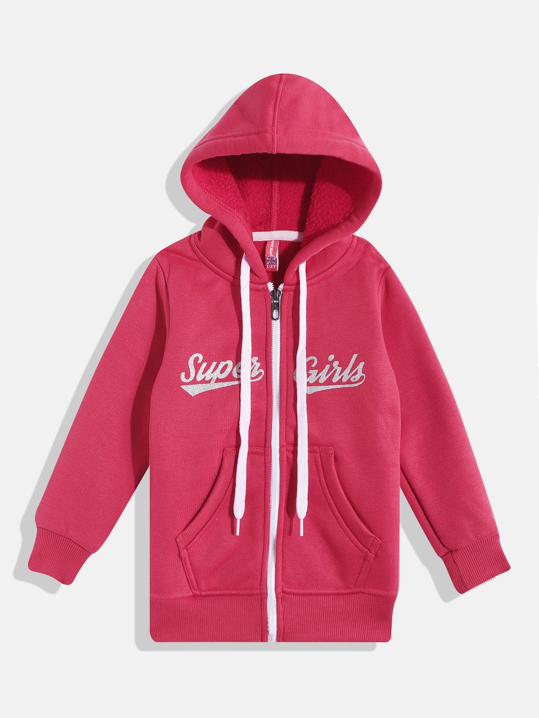 GAME BEGINS Girls Fuchsia & Silver-Toned Pure Cotton Typography Printed Hooded Sweatshirt
GAME BEGINS Girls Fuchsia & Silver-Toned Pure Cotton Typography Printed Hooded Sweatshirt