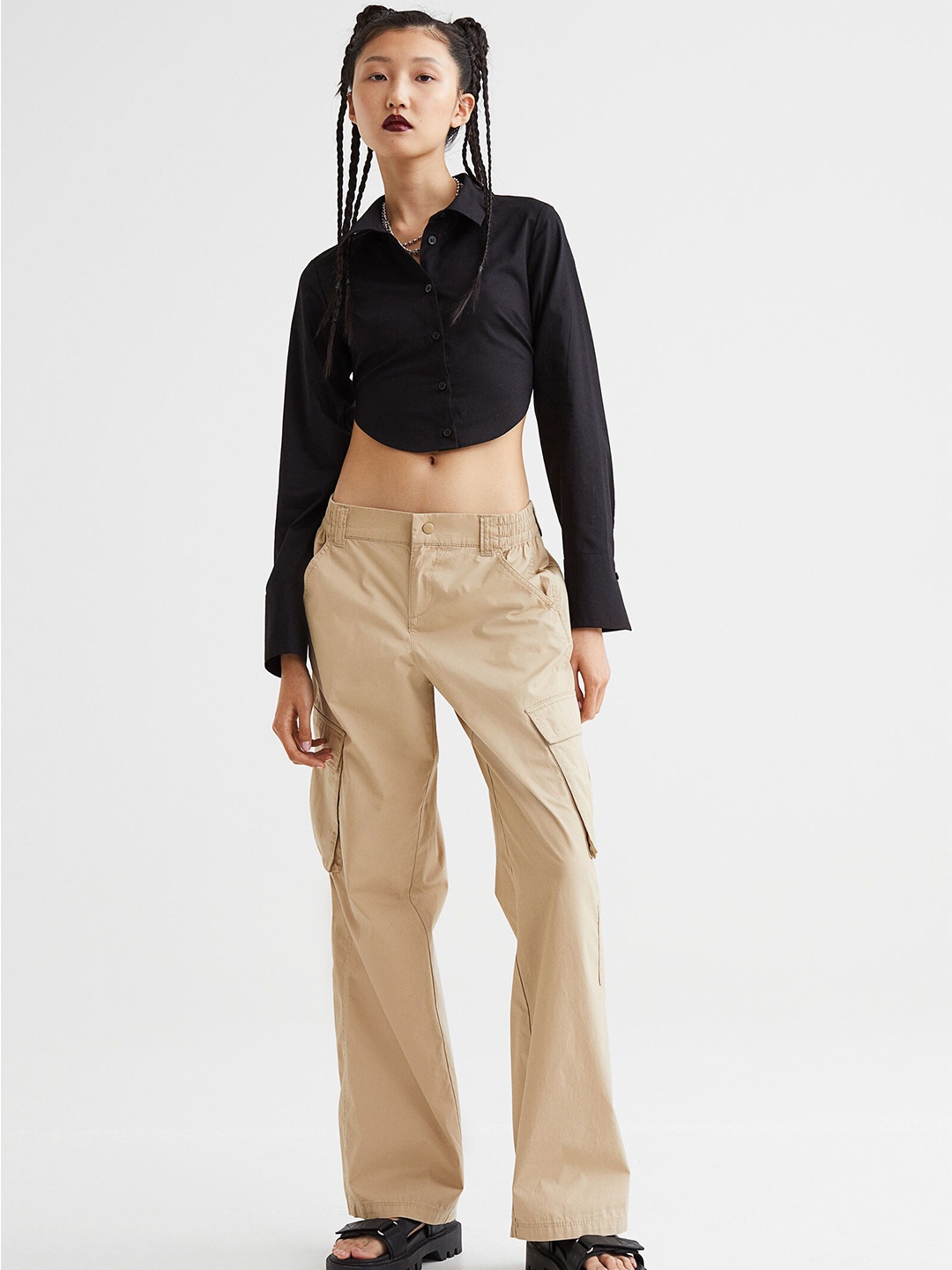 H&M Black Open-Backed Shirt