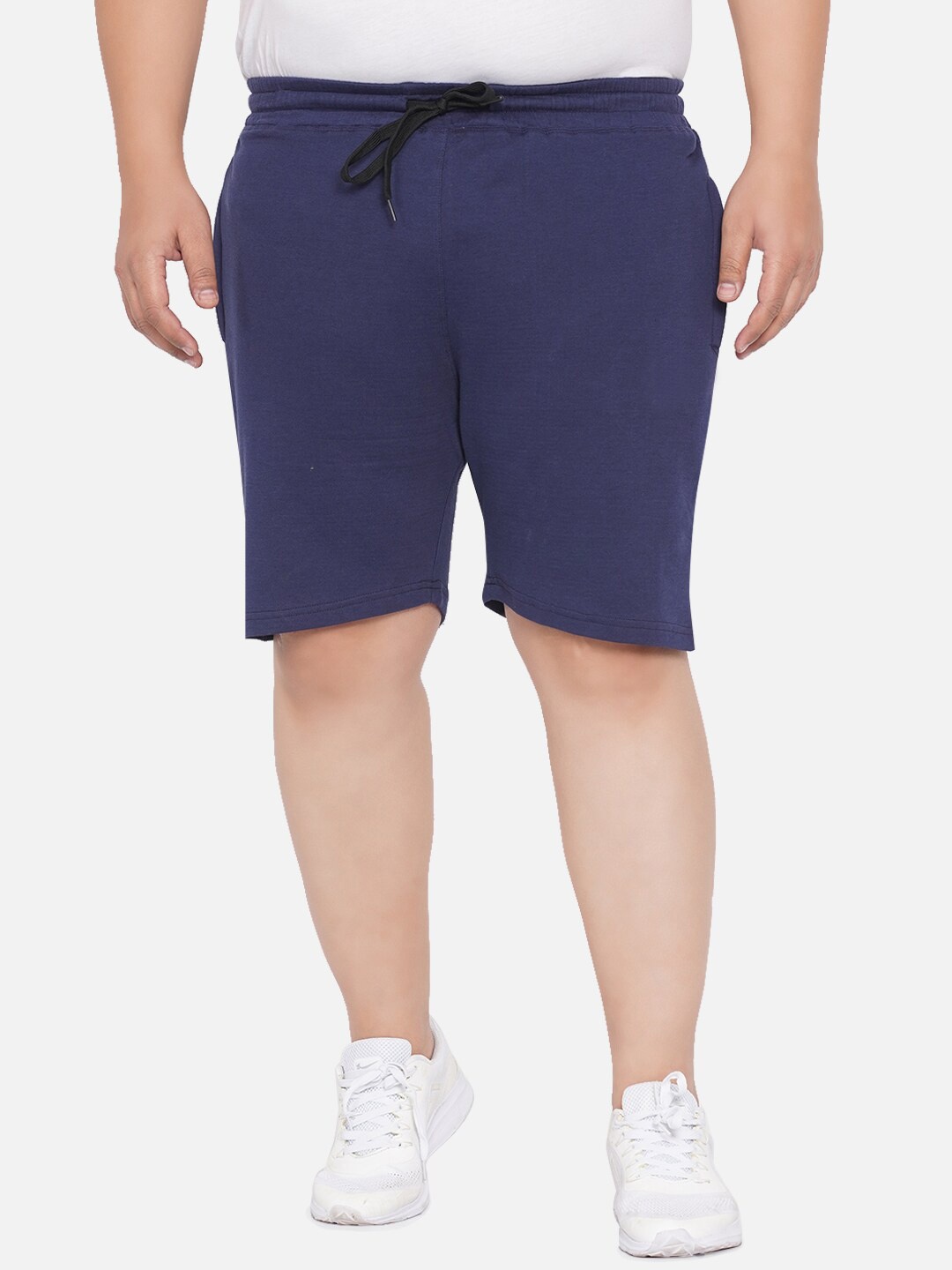 Santonio Plus Size Men Blue & Black Lounge Drawstrings Shorts