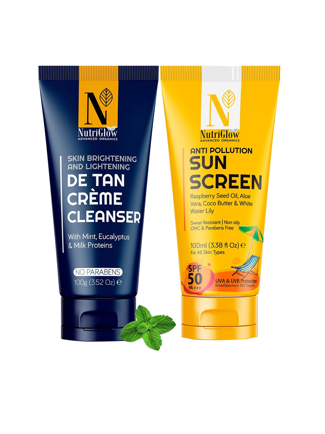 Nutriglow Advanced Organics Adults Set Of 2 De-Tan Cleanser & Sunscreen 100ml, Multi
Nutriglow Advanced Organics Adults Set Of 2 De-Tan Cleanser & Sunscreen 100ml, Multi