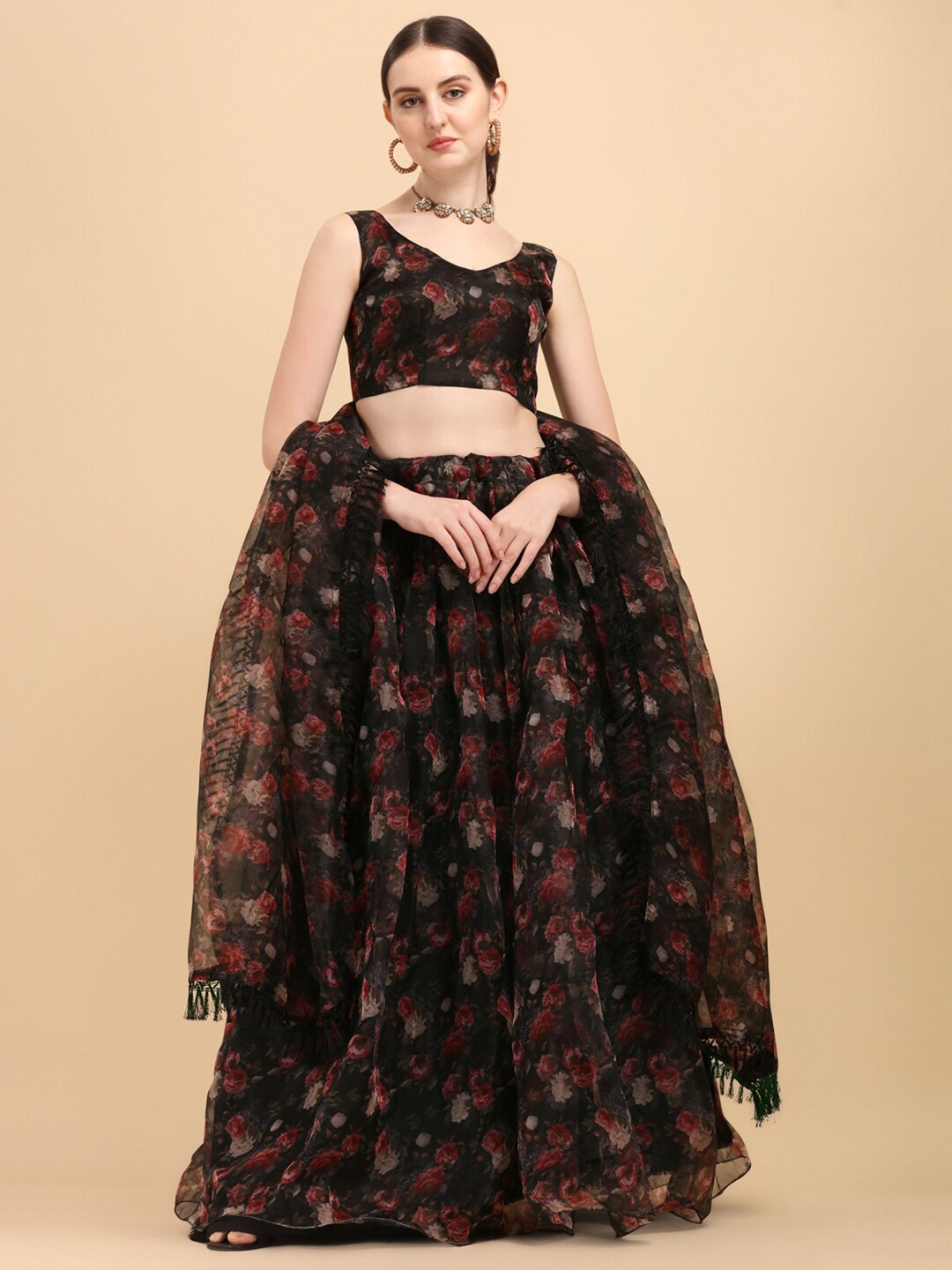 Fab Viva Black & Pink Printed Semi-Stitched Lehenga & Unstitched Blouse With Dupatta
Fab Viva Black & Pink Printed Semi-Stitched Lehenga & Unstitched Blouse With Dupatta