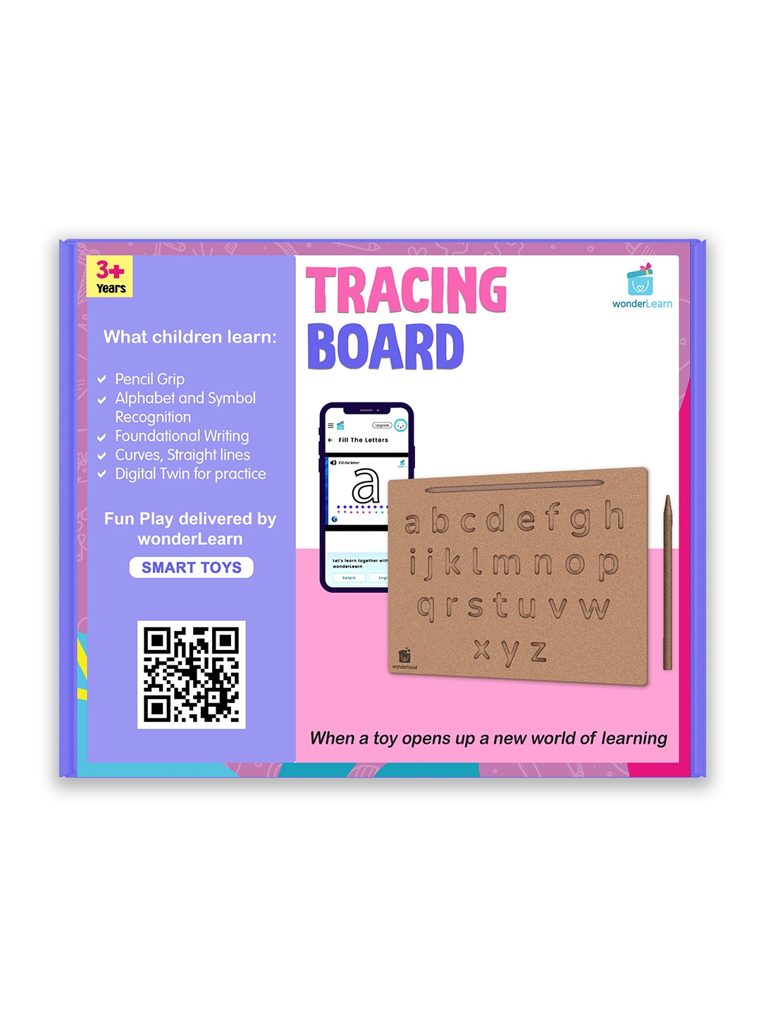 wonderLearn Kids Wooden Tracing Board- Alphabets Counting numbers & Pencil Grip, Beige
wonderLearn Kids Wooden Tracing Board- Alphabets Counting numbers & Pencil Grip, Beige