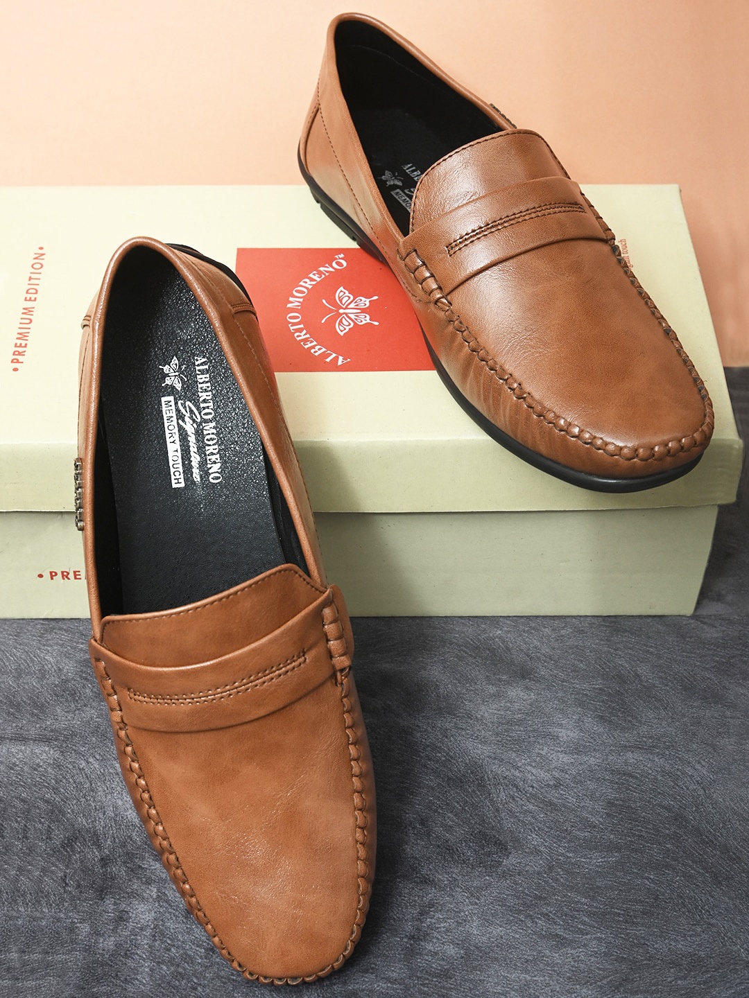 ALBERTO MORENO Men Tan Loafers
