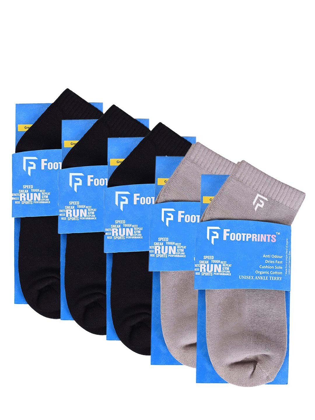 FOOTPRINT 5 Pairs Unisex Anti Odour Organic Cotton Ankle-Length Terry Sports Bamboo Socks, Black
FOOTPRINT 5 Pairs Unisex Anti Odour Organic Cotton Ankle-Length Terry Sports Bamboo Socks, Black