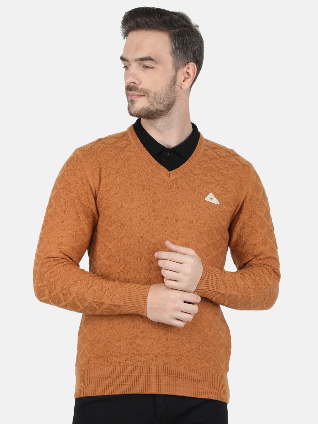 Monte Carlo Men Rust Pullover Sweater