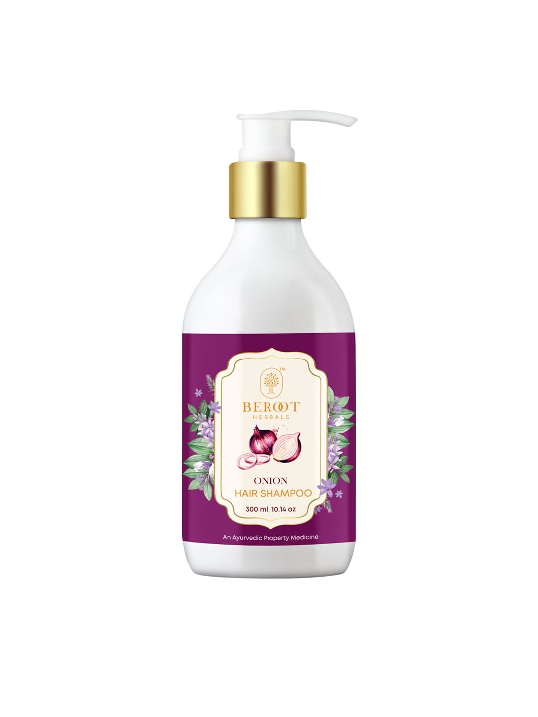 BEROOT HERBALS Onion Hair Shampoo 300 ml, Purple