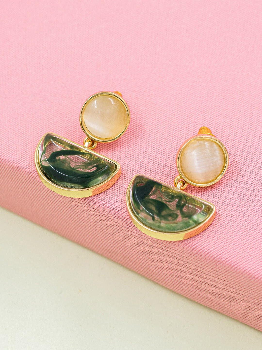 Bellofox Green Contemporary Drop Earrings