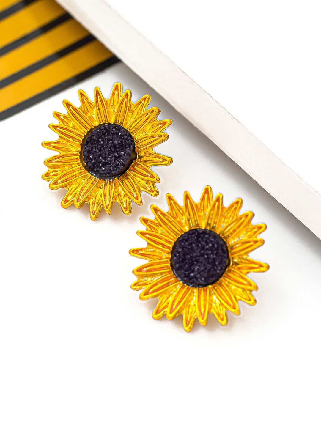 Bellofox Yellow Floral Studs Earrings
