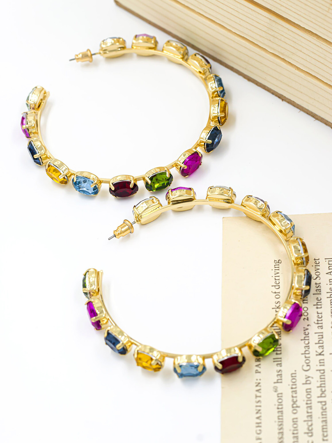 Bellofox Multicolored Circular Half Hoop Earrings, Multi
Bellofox Multicolored Circular Half Hoop Earrings, Multi