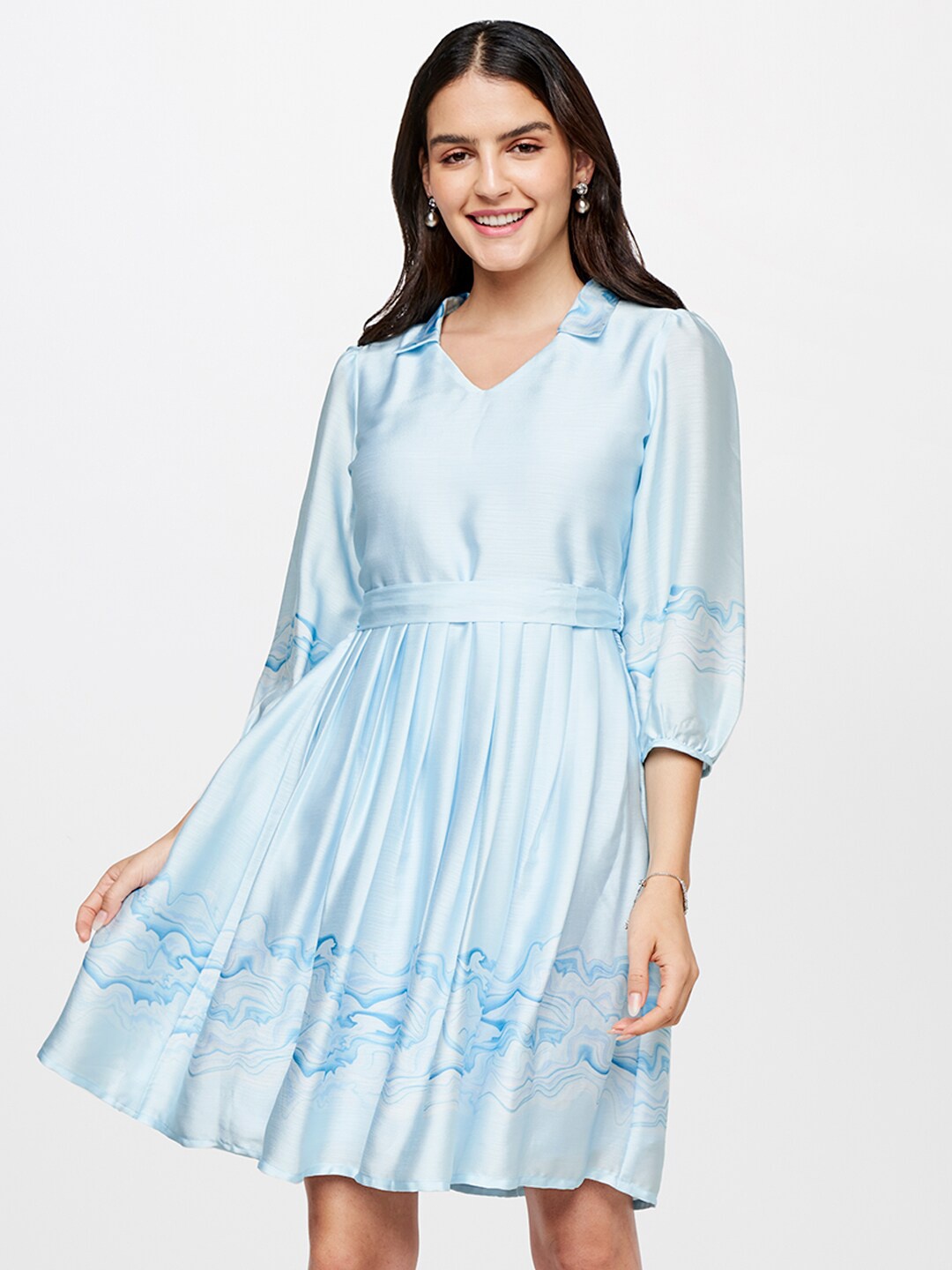 AND Women Blue Shirt Dress