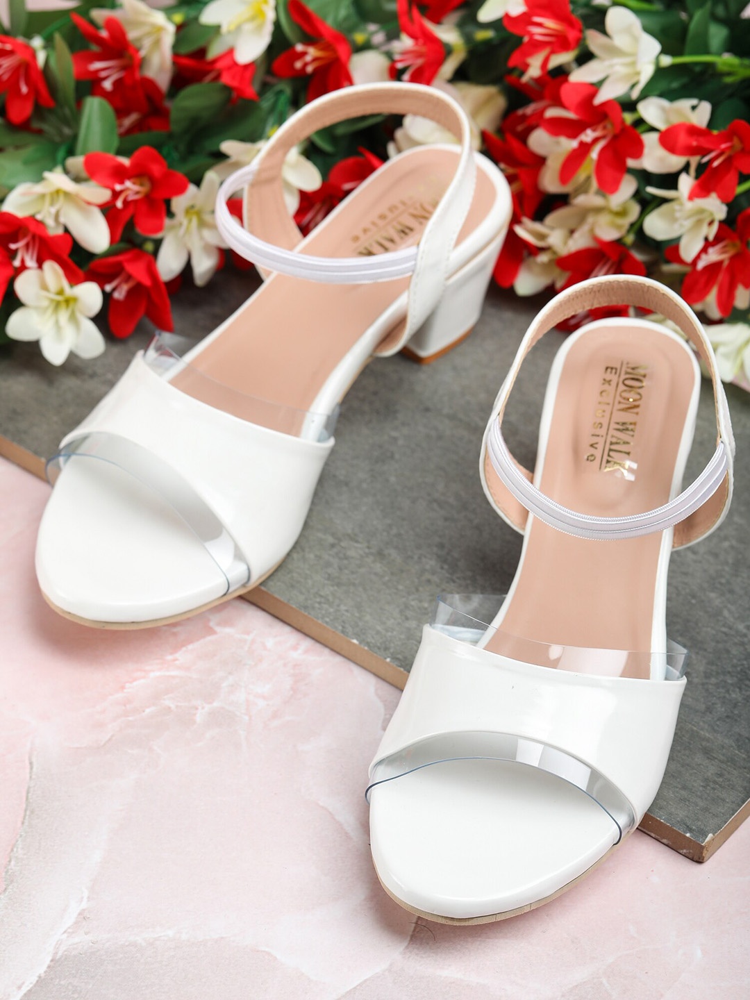 Moonwalk White Party Block Sandals